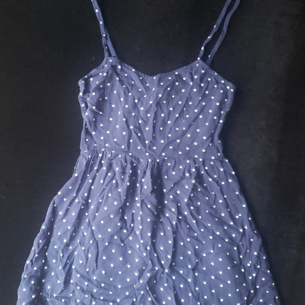Blue polka dot dress